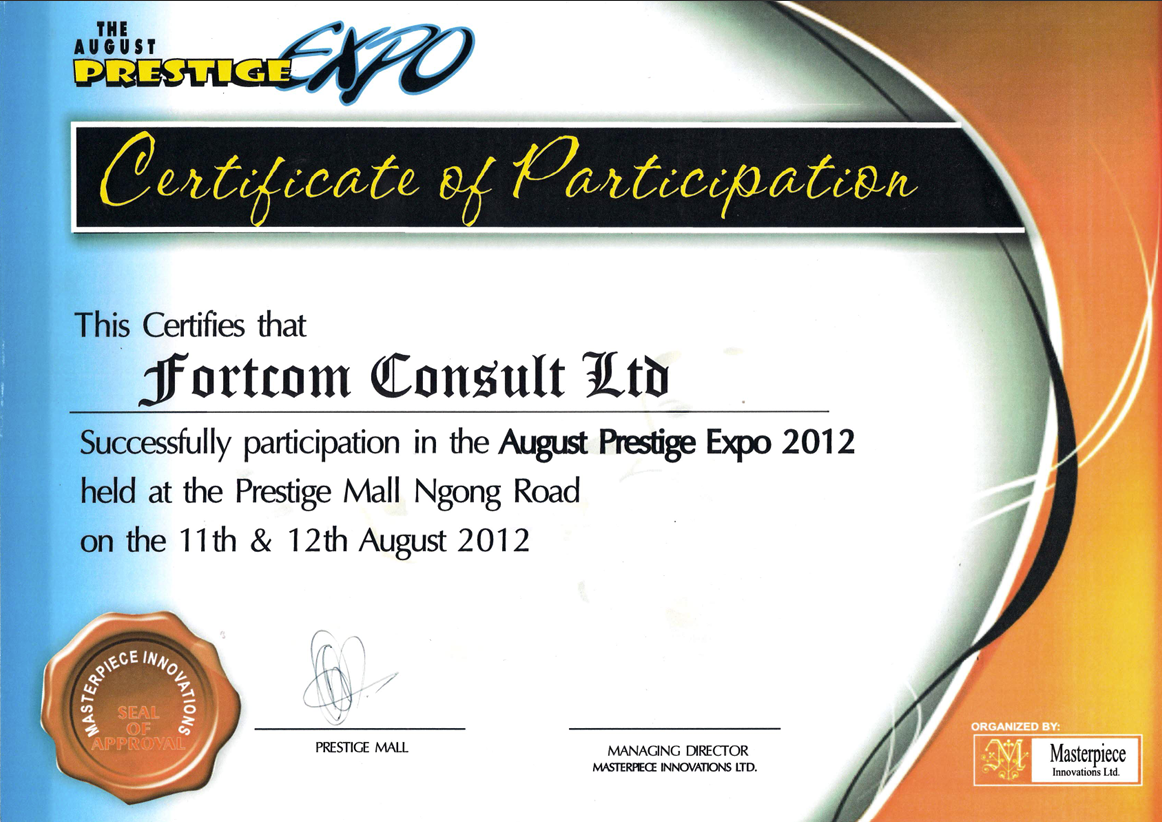 Certificate of Participation